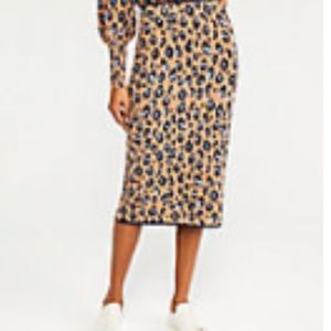 NWT Ann Taylor Leopard Jacquard Sweater Pencil Skirt